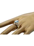  Akvamarín 14k žluté zlato Vintage Jewlery vrc074y